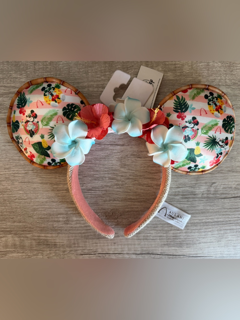 Disney Aulani Hawaiian Floral Minnie Mouse Ear Headband